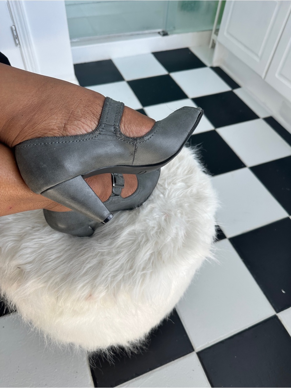AEROSOLES Silver Gray Wedge Heels